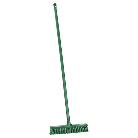 Remco 16 in Sweep Face Push Broom, Soft/Stiff Combination, Green 31742/29622
