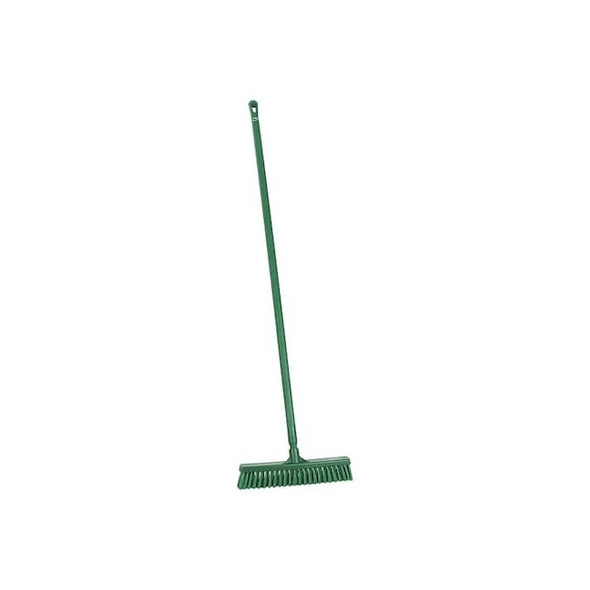 Remco 16 in Sweep Face Push Broom, Soft/Stiff Combination, Green 31742/29622