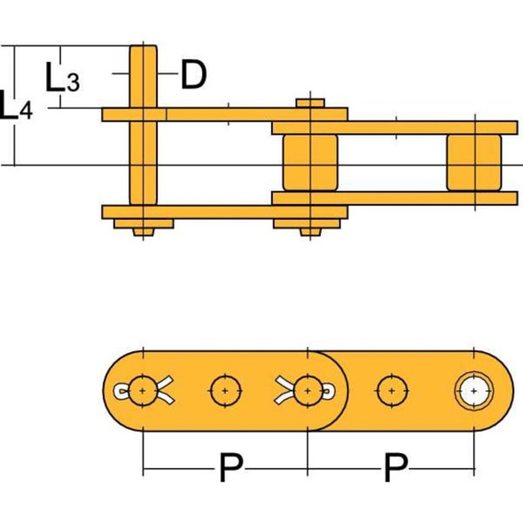 Tsubaki Connecting Roller Link,D-1 Attachment C2050D1CL