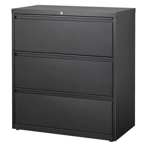 Hirsh 36 in W 3 Drawer Lateral File Cabinet, Black,  A4/Legal/Letter 17634