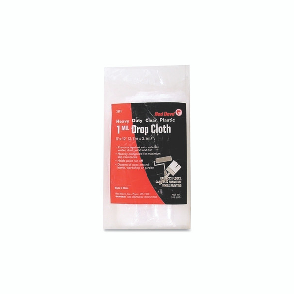 Drop Cloth, 12 ft L, 9 ft W, Plastic
