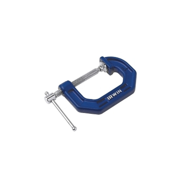 C-Clamp, 2 in Throat Depth, 1 in Opening, Blue