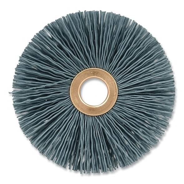 Nylox® Crimped-Filament Wheel Brush, 3 in dia, 1/2 in W, 0.0140 in Bristle dia, Silicon Carbide-Coated Nylon, 10000 RPM Nylox® Crimped-Filament Wheel Brush, 3 in dia, 1/2 in W, 0.0140 in Bristle dia, Silicon Carbide-Coated Nylon, 10000 RPM