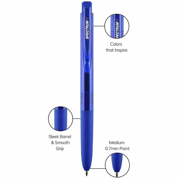 uniball&#8482; Spectrum Gel Pen - 0.7 mm Medium Pen Point - Blue Ink - Gel-based - 1 Dozen