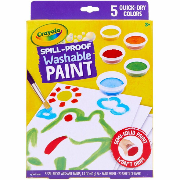 Crayola Spill Proof Washable Paint Set - 5 Color(s) - Washable - 1 Kit Crayola Spill Proof Washable Paint Set - 5 Color(s) - Washable - 1 Kit