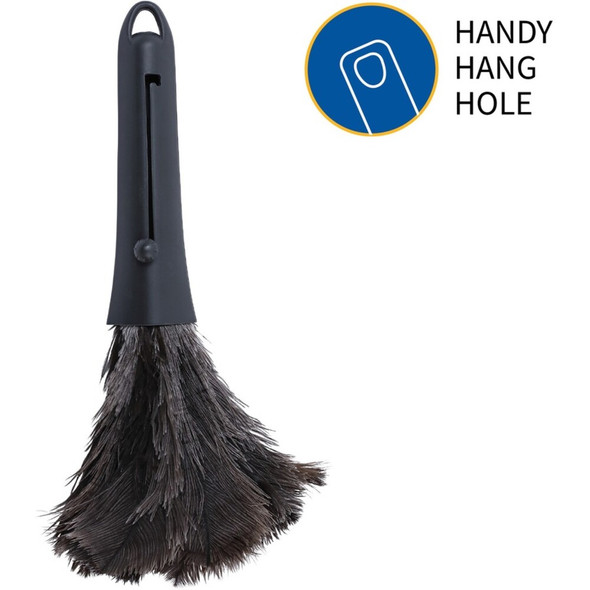 Genuine Joe Retractable Feather Duster - Plastic Handle - Brown - 12 - Carton 90218CT SPR-GJO90218CT