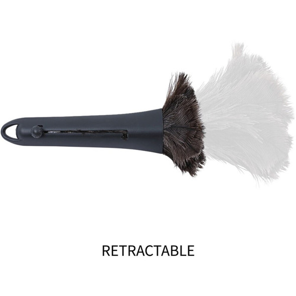 Genuine Joe Retractable Feather Duster - Plastic Handle - Brown - 1 Each 90218 SPR-GJO90218