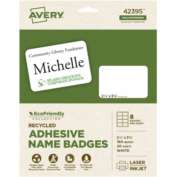 Avery&reg; EcoFriendly Name Badge Label 42395