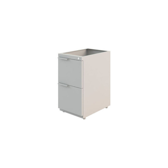 Interion Modular Partition 2 Drawer Pedestal Gray