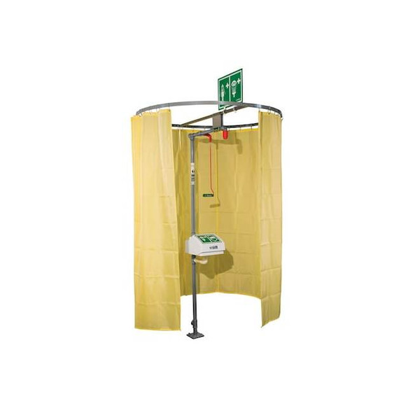 Privacy Curtain, Nylon, Steel, Yellow, For Use With, Safety Shower