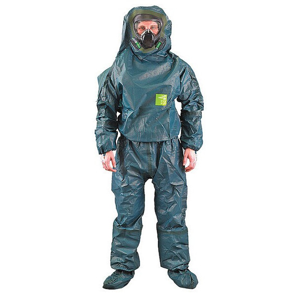 Microchem Hooded Coveralls,Knit Cuff,L,Green 68-4000