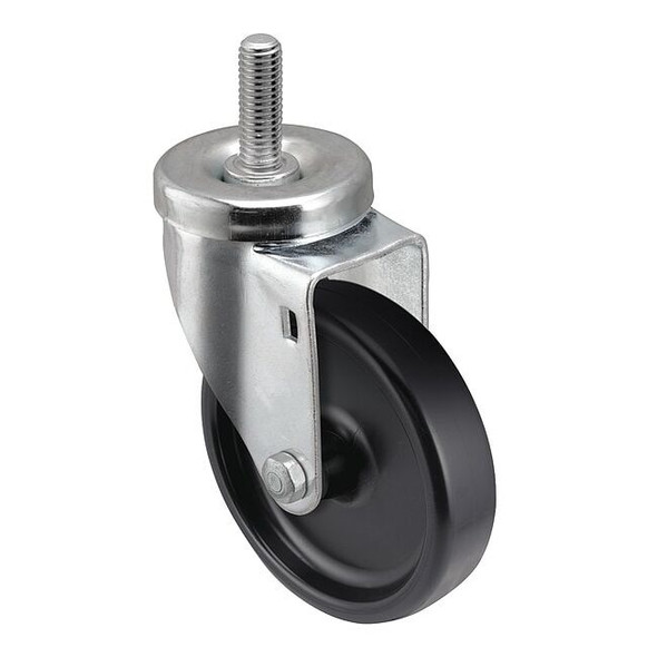 5" X 1-1/4" Non-Marking Polyolefin Swivel Caster, No Brake, Loads Up To 300 lb