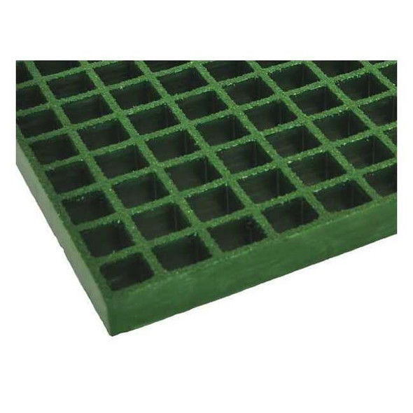 Fiberglass Molded Grating, 120 in Span, Grit-Top Surface, Corvex Resin, Green