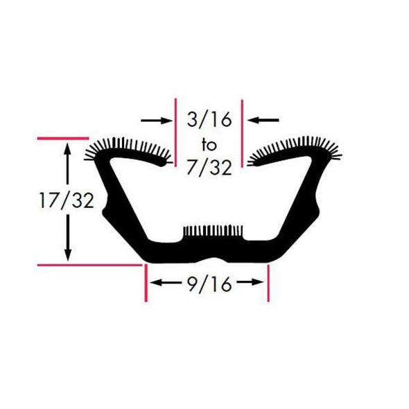 Fairchild Edge Trim, 8 ft L,Black, EPDM, 9/16 in W 0634-8 Fairchild Edge Trim, 8 ft L,Black, EPDM, 9/16 in W 0634-8