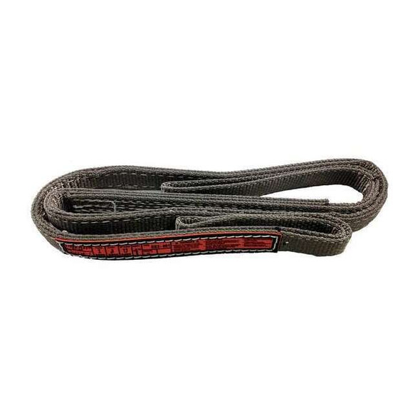 Synthetic Web Sling, Type 3, 8 ft L, 2 in W, Nylon, Gray
