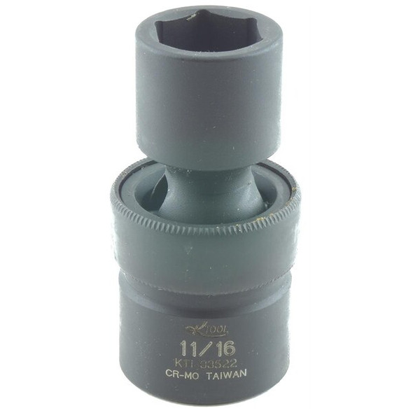 K-Tool International Swivel 6 Pnt Impact Socket,1/2"Dr,11/16" KTI-33522
