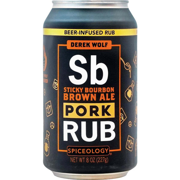 Spiceology Derek Wolf 8 Oz. Sticky Bourbon Brown Ale Pork Rub 11649