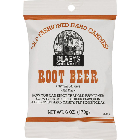Claeys 6 Oz. Old Fashion Root Beer Hard Candy 686 Pack of 24