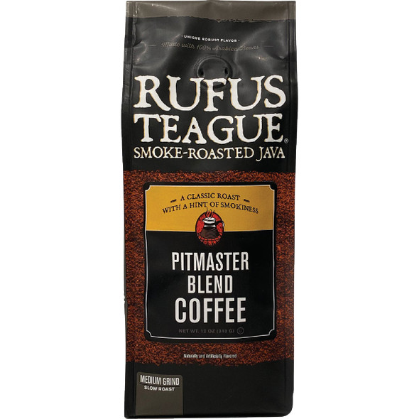 Rufus Teague 12 Oz. Smoke Roasted Coffee, Pitmaster Blend, Medium Grind 1631