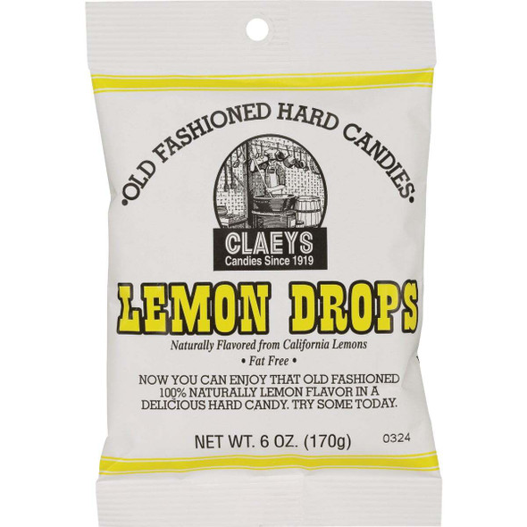 Claeys 6 Oz. Old Fashion Natural Lemon Flavor Hard Candy 631 Pack of 24