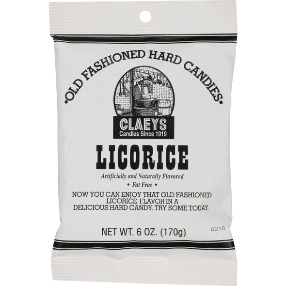 Claeys 6 Oz. Old Fashion Licorice Hard Candy 671 Pack of 24