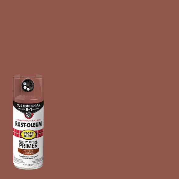 Rust-Oleum Stops Rust 12 Oz. Custom Spray 5 in 1 Flat Rusty Metal Primer, Brown