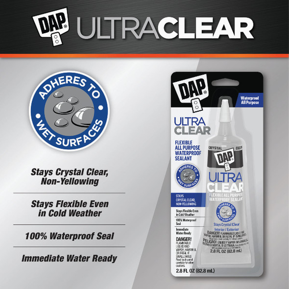 DAP Ultra Clear 2.8 Oz. All Purpose Elastomeric Sealant, Clear