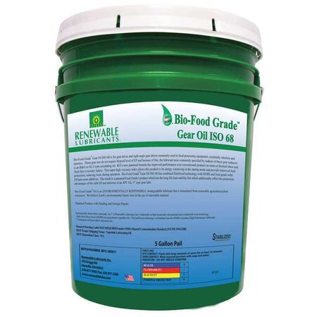 5 gal Gear Oil Pail 68 ISO Viscosity, Not Specified SAE, Yellow