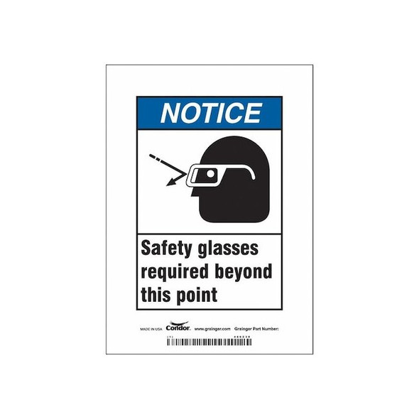 Condor Safety Sign,5" W,7" H,0.004" Thickness, 466Z39 466Z39