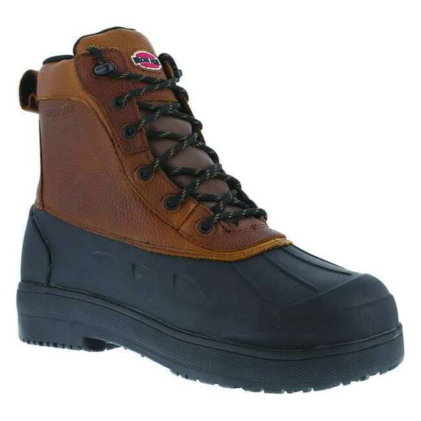 Men's 8-Inch Work Boot, 10 1/2, Composite Toe, 8 in H, Black/Brown, IA9650