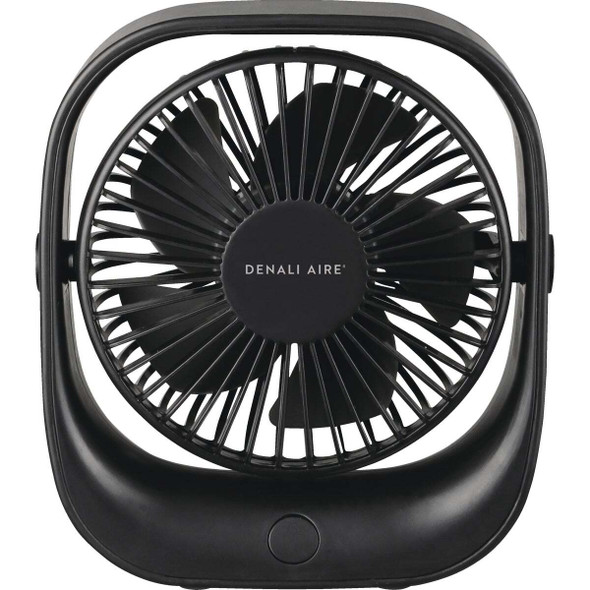 Denali Aire 5 In. 3-Speed Black Rechargeable USB Table Fan 1DAFD5R