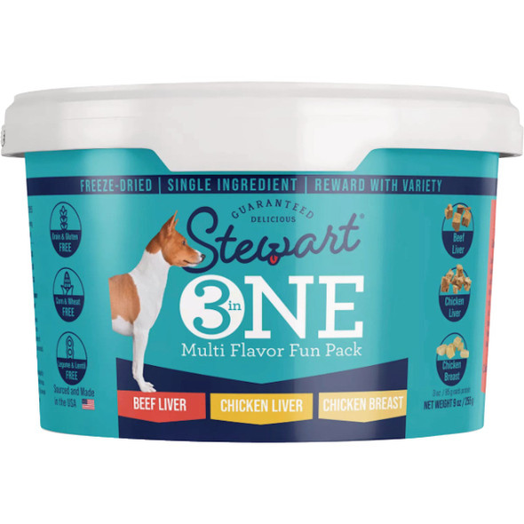 Stewart's 3-In-1 Multi Flavor Freeze Dried Dog Treats 405370