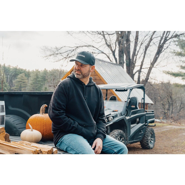 Berne Black Horizontal Logo Mesh-Back Cap