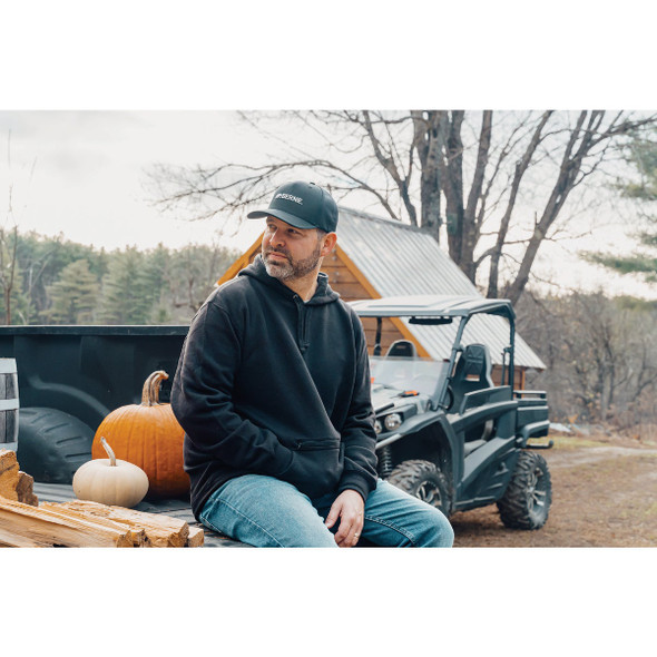 Berne Black Horizontal Logo Mesh-Back Cap