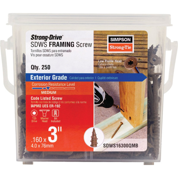 Strong-Drive 250ct 3"t25 Sdws Screw SDWS16300QMB