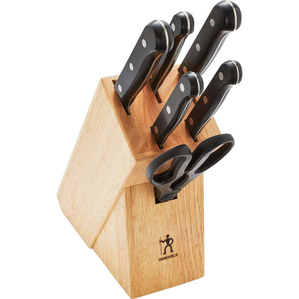 J. A. Henckels International Solution 7-Piece Knife Natural Wood Block Set