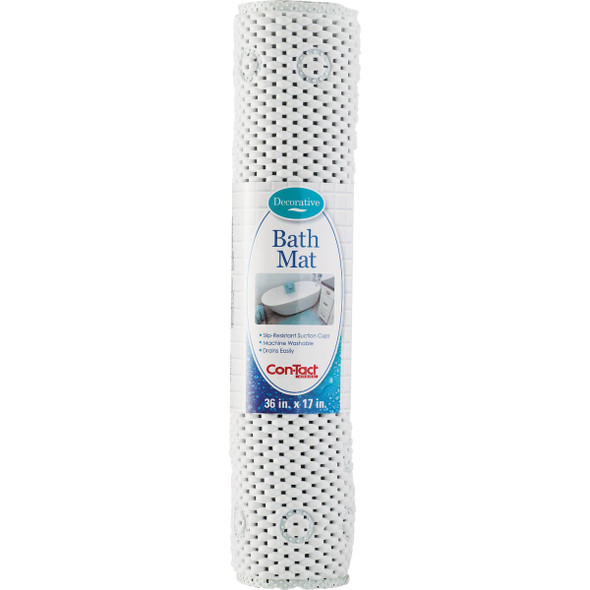 ConTact 17 In. x 36 In. White Bath Mat with Grip BMAT-C4N06-04