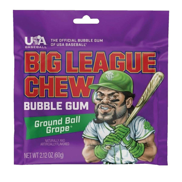 Big League Chew 2.12 Oz. Grape Bubble Gum 533221 Pack of 12