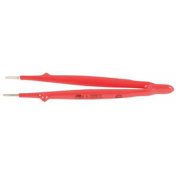 Wiha Insulated Tweezers,Straight Blunt,8 In 75220