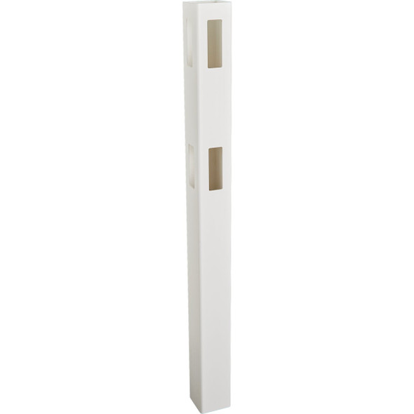 5 In. x 5 In. x 60 In. White Corner 2-Rail Fence Vinyl Post