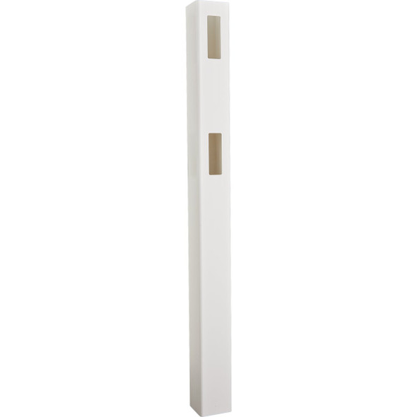 5 In. x 5 In. x 60 In. White End 2-Rail Fence Vinyl Post 182885