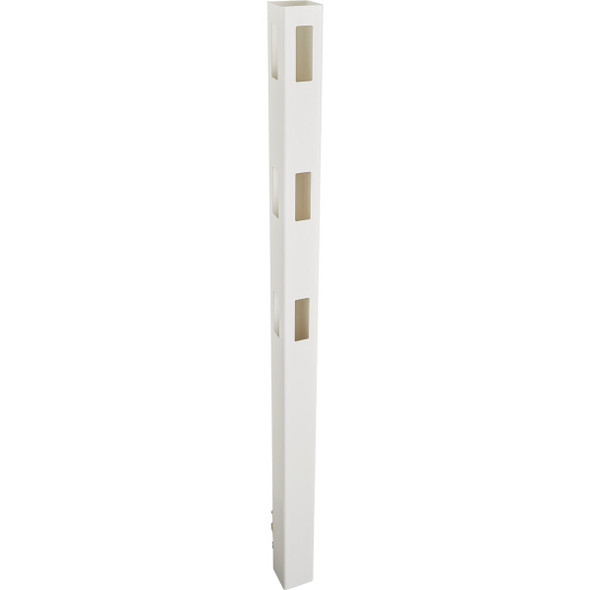 5 In. x 5 In. x 84 In. White Corner 3-Rail Fence Vinyl Post