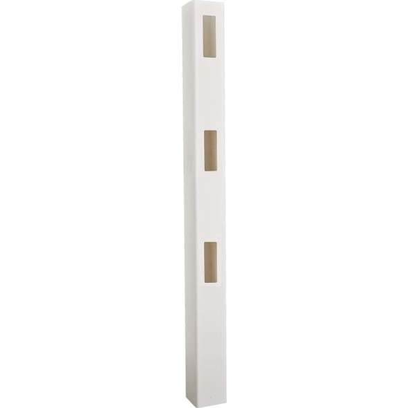 5 In. x 5 In. x 84 In. White End 3-Rail Fence Vinyl Post 182915