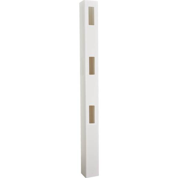 5 In. x 5 In. x 84 In. White End 3-Rail Fence Vinyl Post 182915