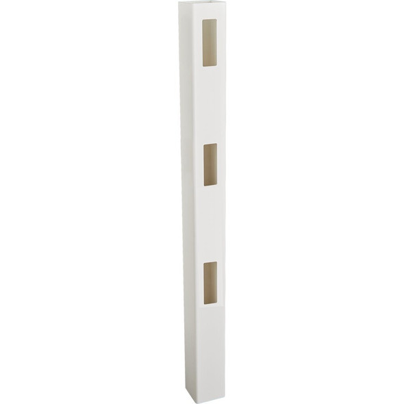 5 In. x 5 In. x 84 In. White End 3-Rail Fence Vinyl Post 182915 759343