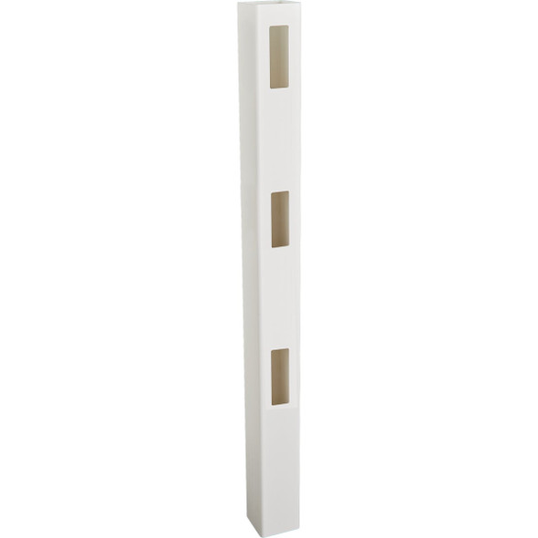 5 In. x 5 In. x 84 In. White End 3-Rail Fence Vinyl Post