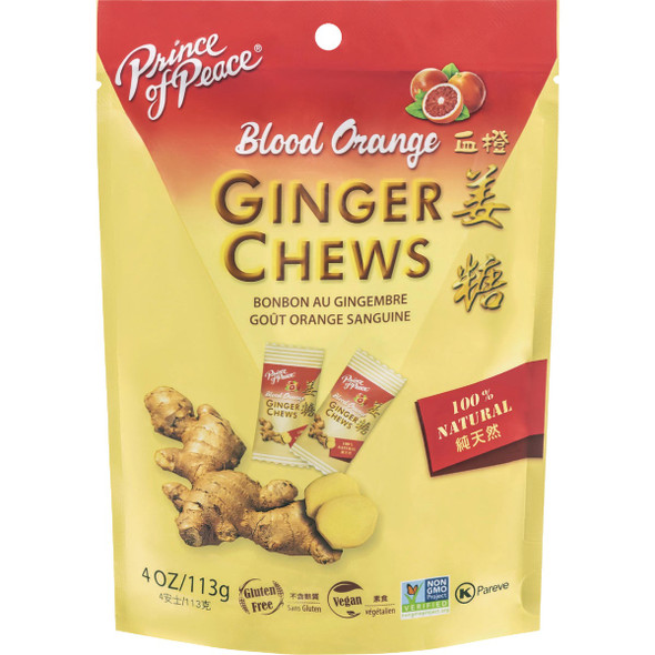 Prince of Peace 4 Oz. Blood Orange Ginger Chews F-04117 Pack of 12