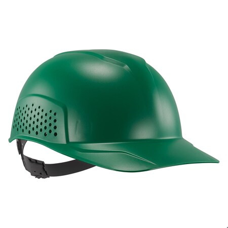 Ergodyne Bump Cap, Short Brim, Polyethylene, Ratchet Suspension, Green 8951