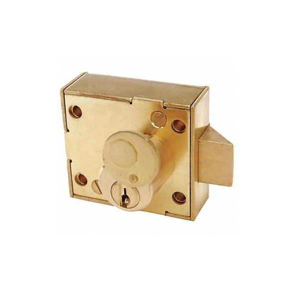 Ccl Enclosure Lock, Brass, Varies For Door Thickness, 2 Number of Keys 15481RS