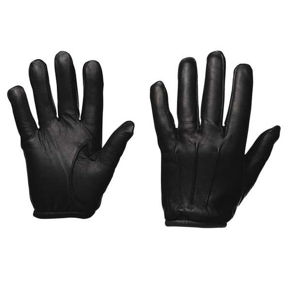 Law Enforcement Glove, Cowhide Leather Palm, 7" Length, Shirred Cuff, Full Finger, Kevlar(R) Lining